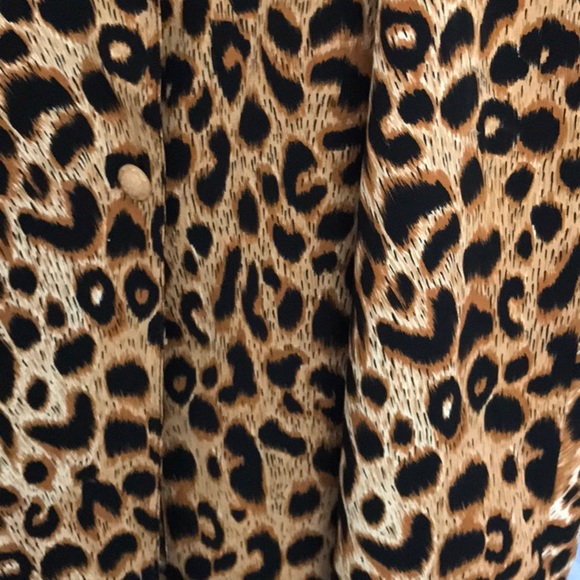 Vintage Voir animal leopard print soft flowy button down skirt elastic w… - Picture 6 of 10